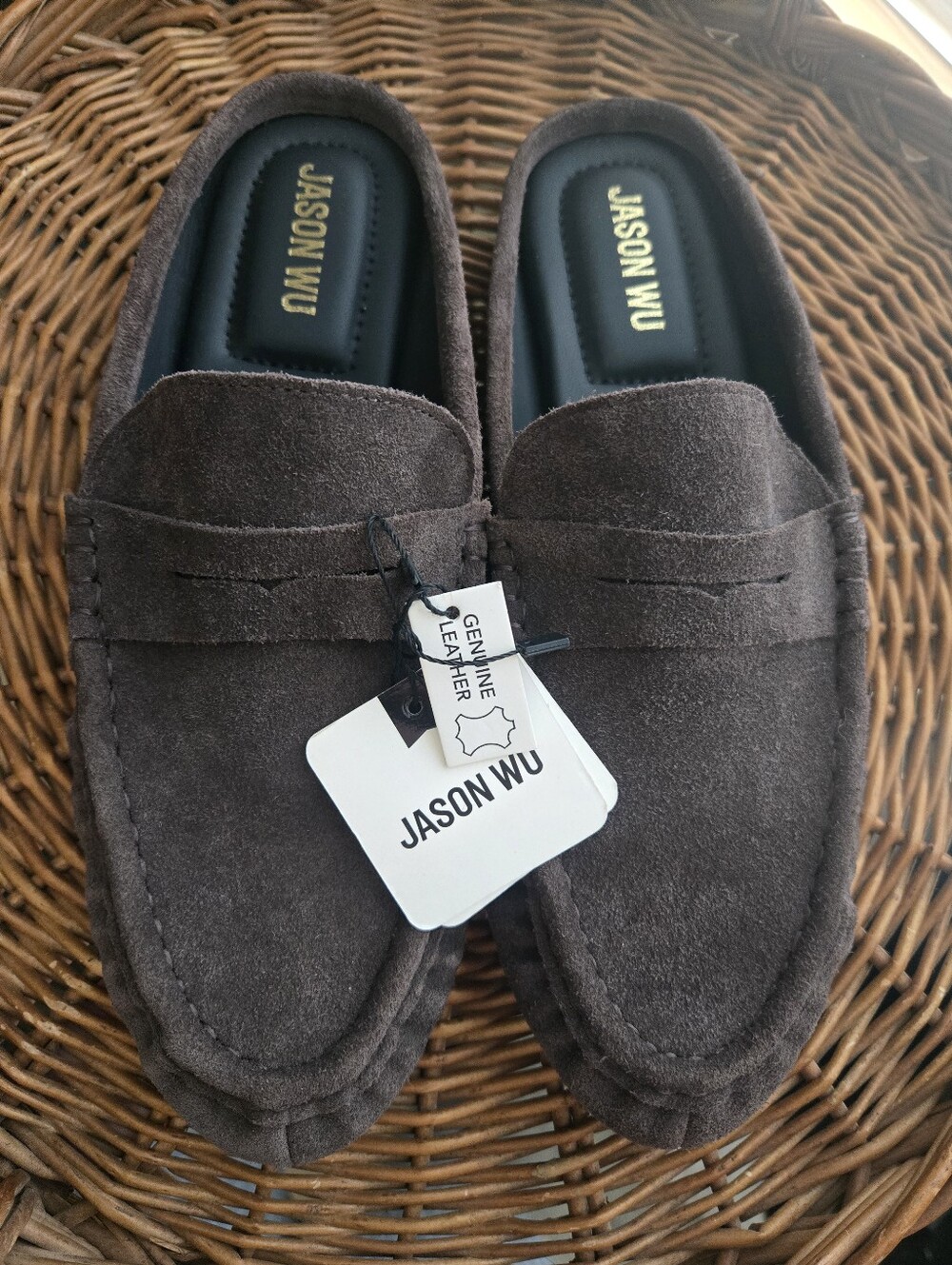 NWT Jason Wu Brown Suede Penny Loafers sz 9.5